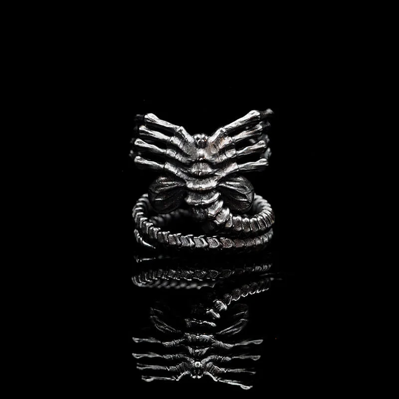 Alien Skeleton Sterling Silver Ring