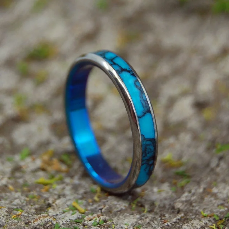 Turquoise Delight | Men's Turquoise & Titanium Wedding Ring