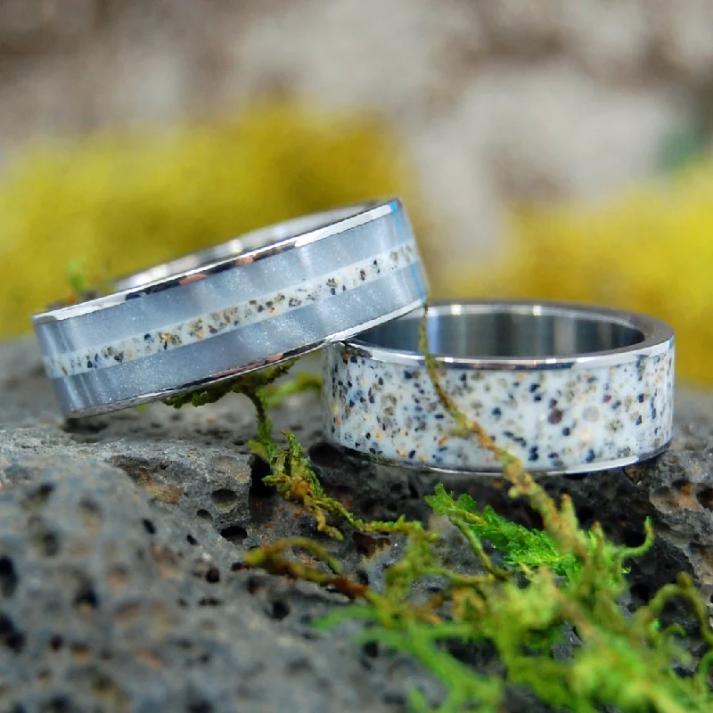 Our Path To The Beach | Beach Sand Wedding Ring Set