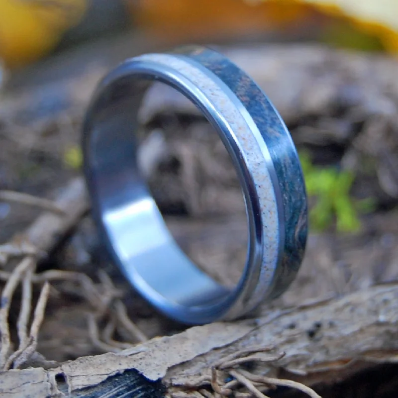 Blue Wood & Sand | Men's Blue Wood, Sand & Titanium Wedding Ring