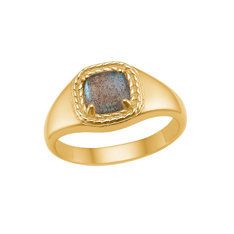 Mirage 18K Gold Plated Ring w. Laboradorite