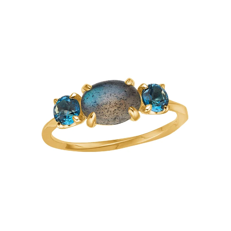 My Precious - Bon Bon 10K Gold Ring w. Topaz & Laboradorite