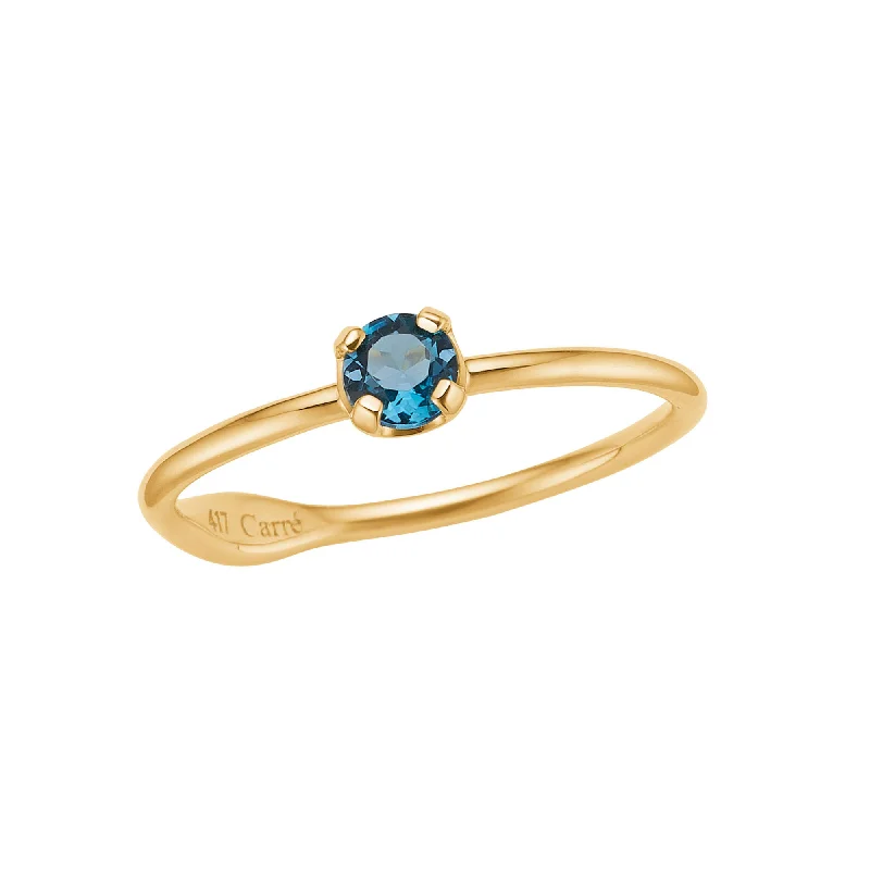 My Precious - Rainbow 10K Thin Gold Ring w. Topaz