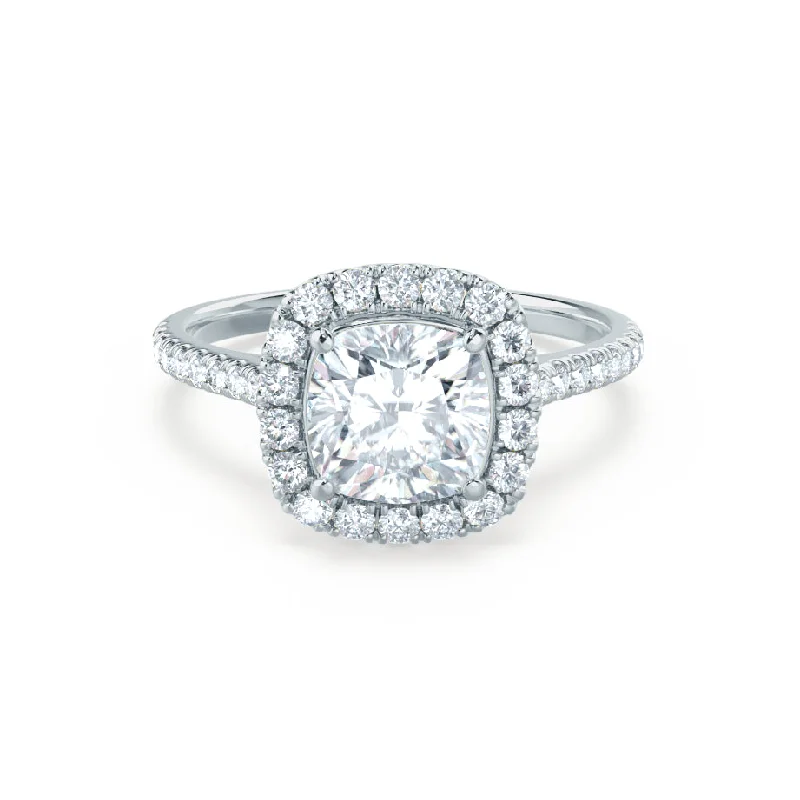 VIOLETTE - Cushion Diamond Petite Halo Platinum 950 Engagement Ring