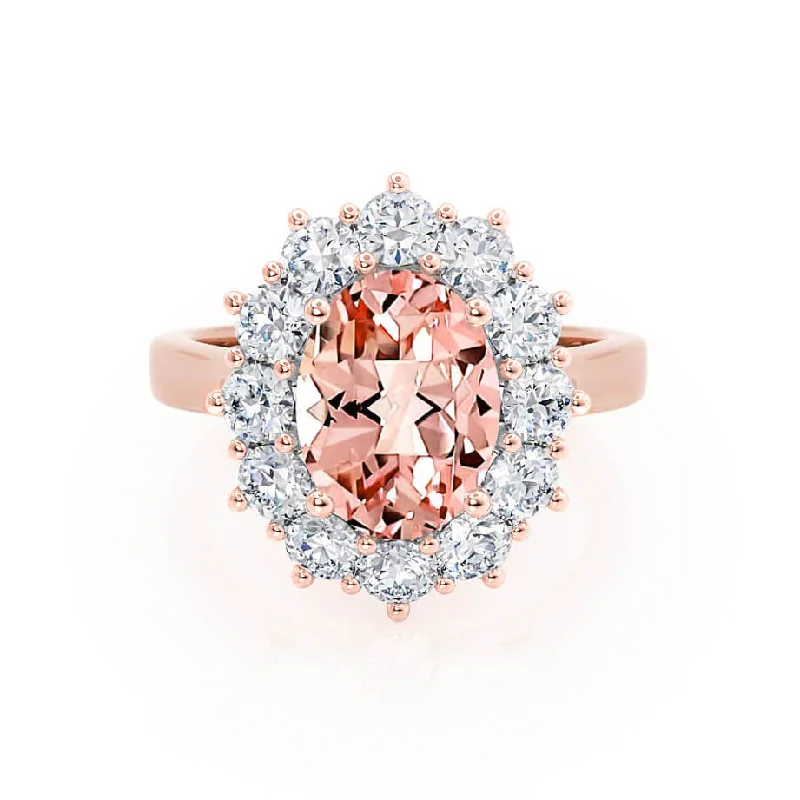 DIANA - Chatham® Champagne Sapphire & Lab Diamond 18k Rose Gold