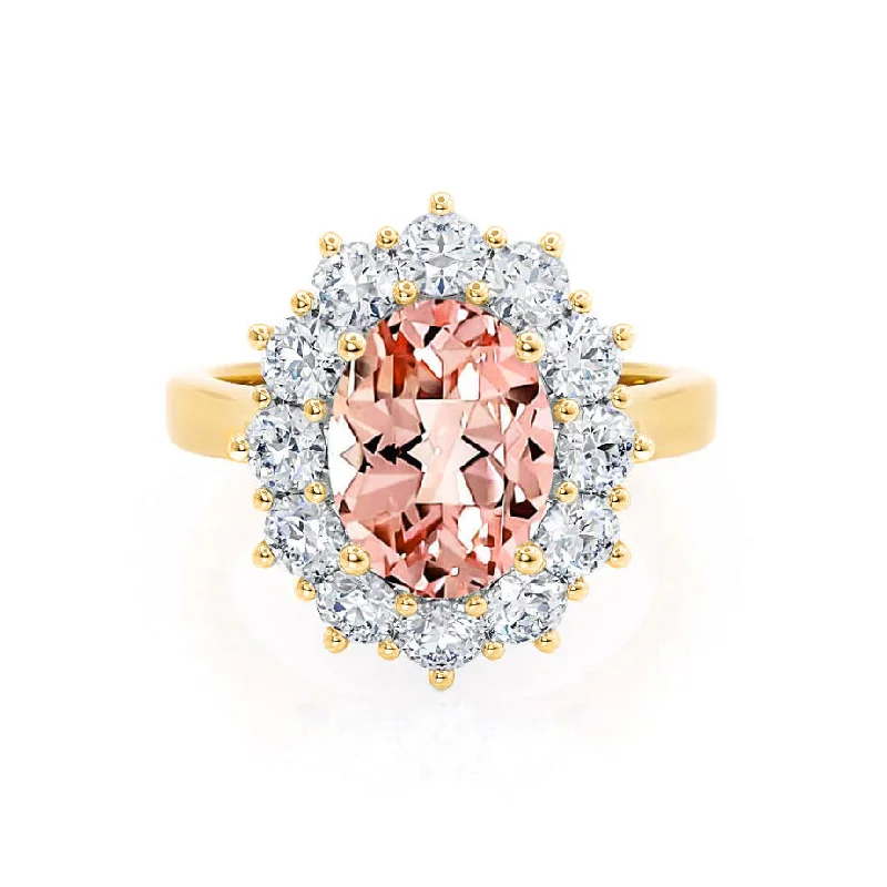 DIANA - Chatham® Champagne Sapphire & Lab Diamond 18k Yellow Gold