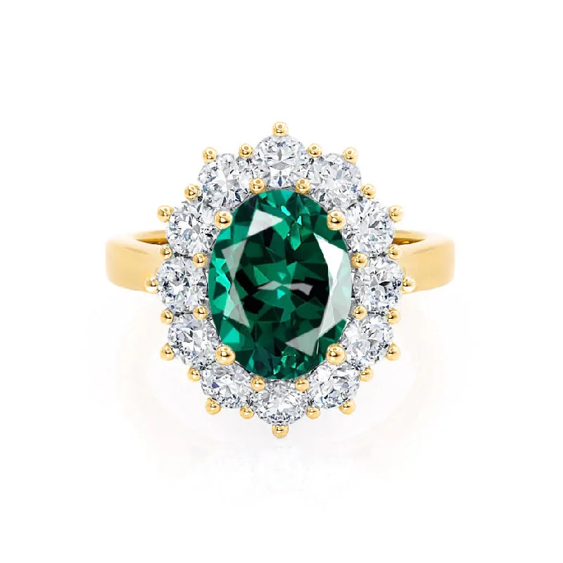 DIANA - Chatham® Emerald & Lab Diamond 18k Yellow Gold