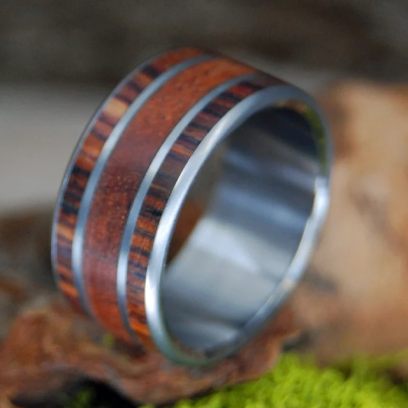 Crown By Cocobolo | Men's Cocobolo Wood & Titanium Wedding Ring