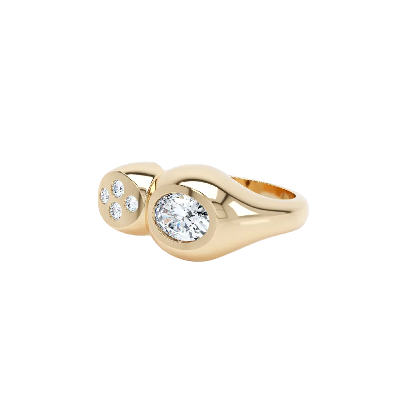 Curve diamond duo ring