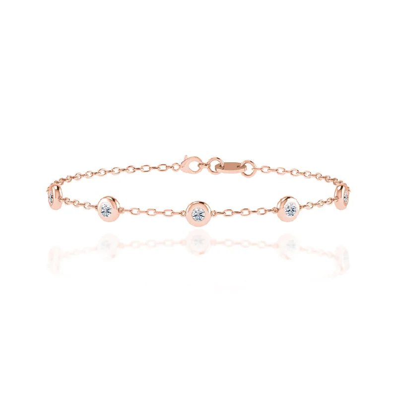 DARINA - Bezel Edge Lab Diamond Bracelet 18k Rose Gold