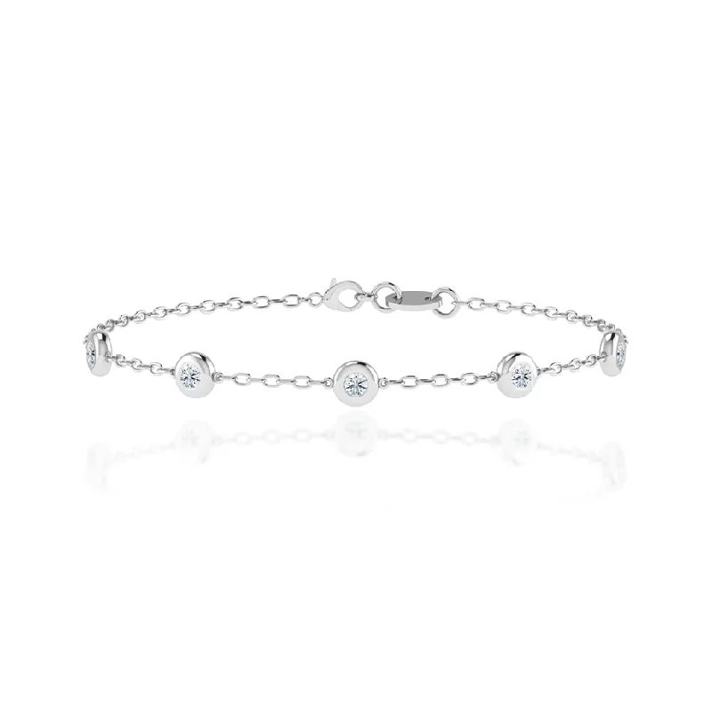 DARINA - Bezel Edge Lab Diamond Bracelet 18k White Gold