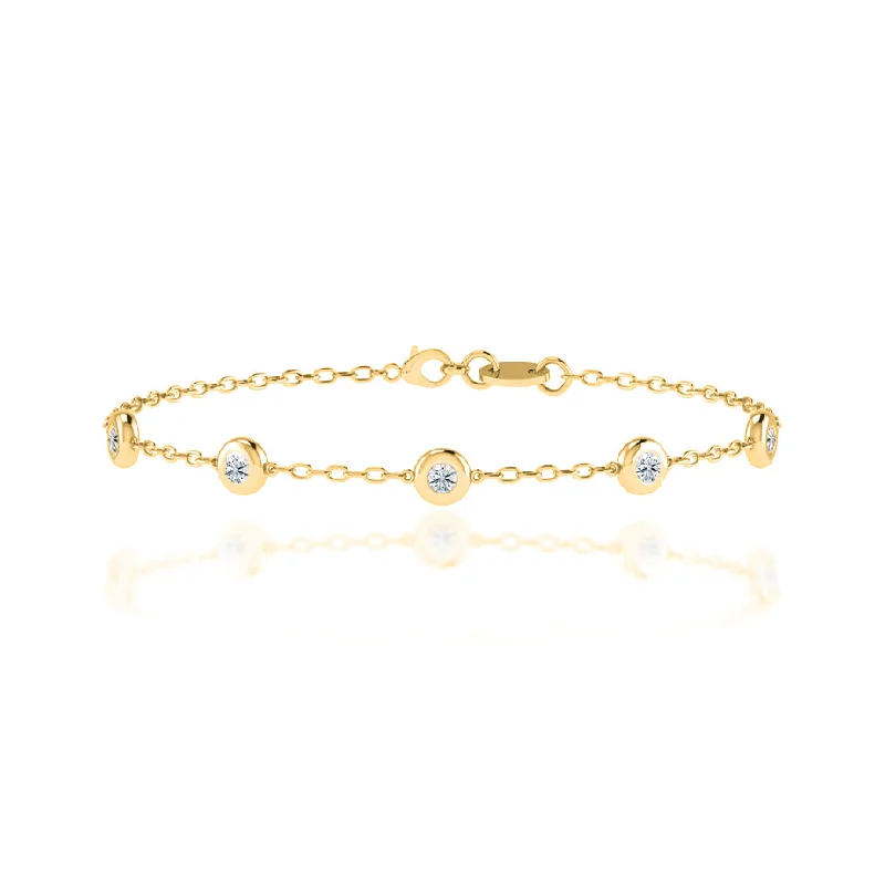 DARINA - Bezel Edge Lab Diamond Bracelet 18k Yellow Gold