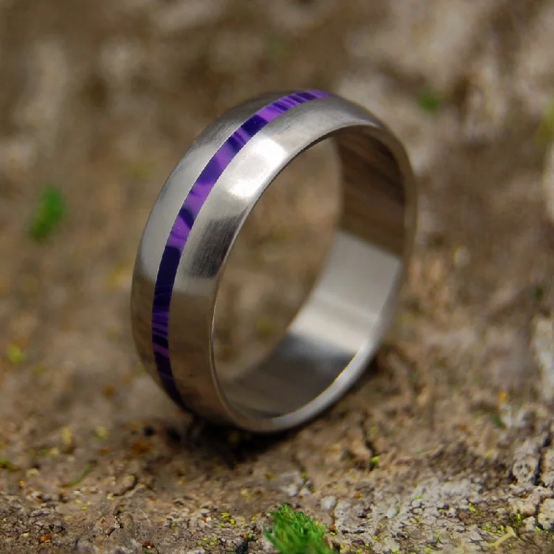 Charoite Dome | Men's Charoite & Titanium Wedding Ring