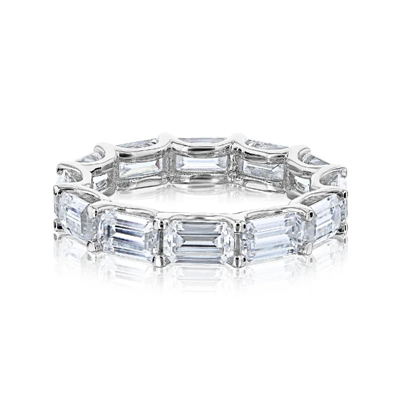 East-West Moissanite Eternity Ring