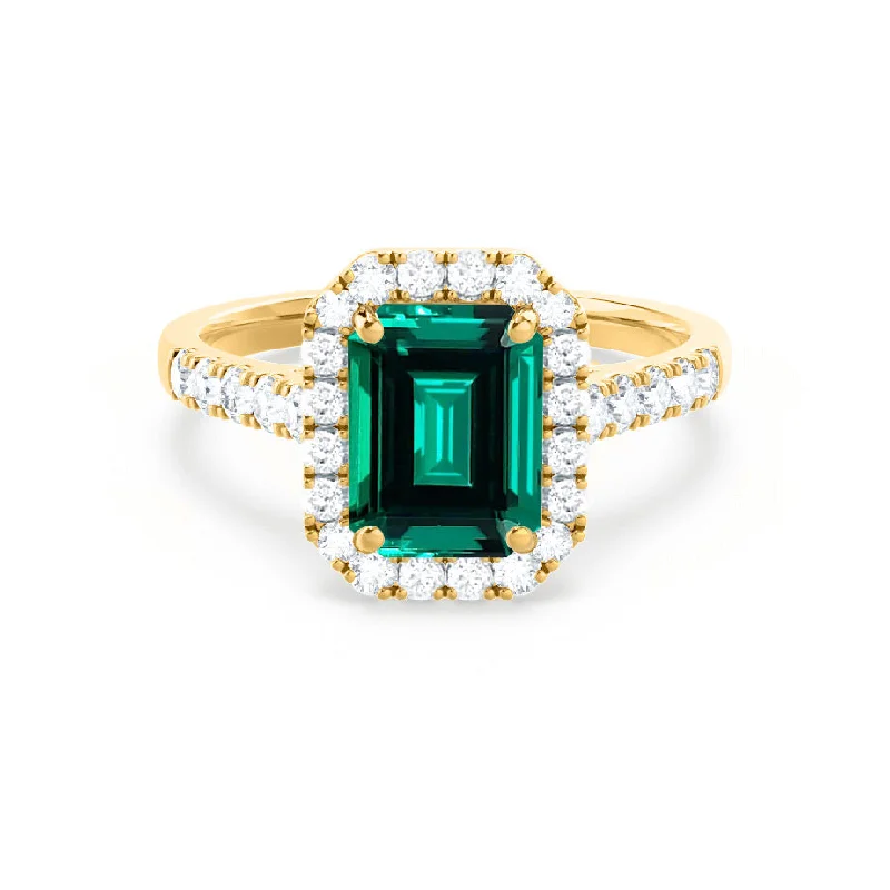 ESME - Emerald Lab-Grown Emerald & Diamond 18K Yellow Gold Ring