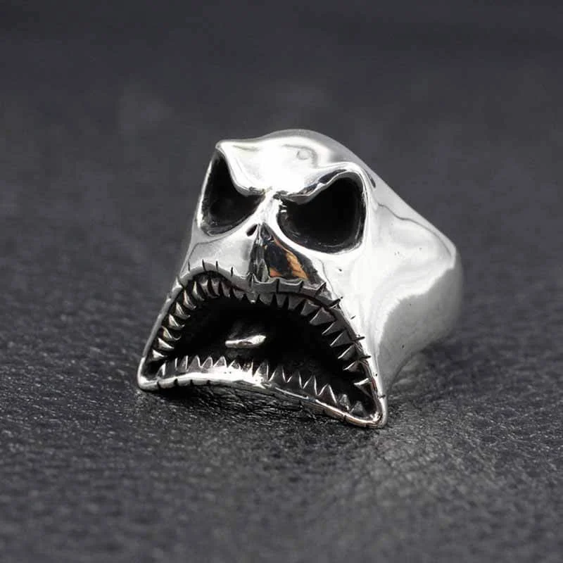 Evil Ghost Sterling Silver Halloween Ring