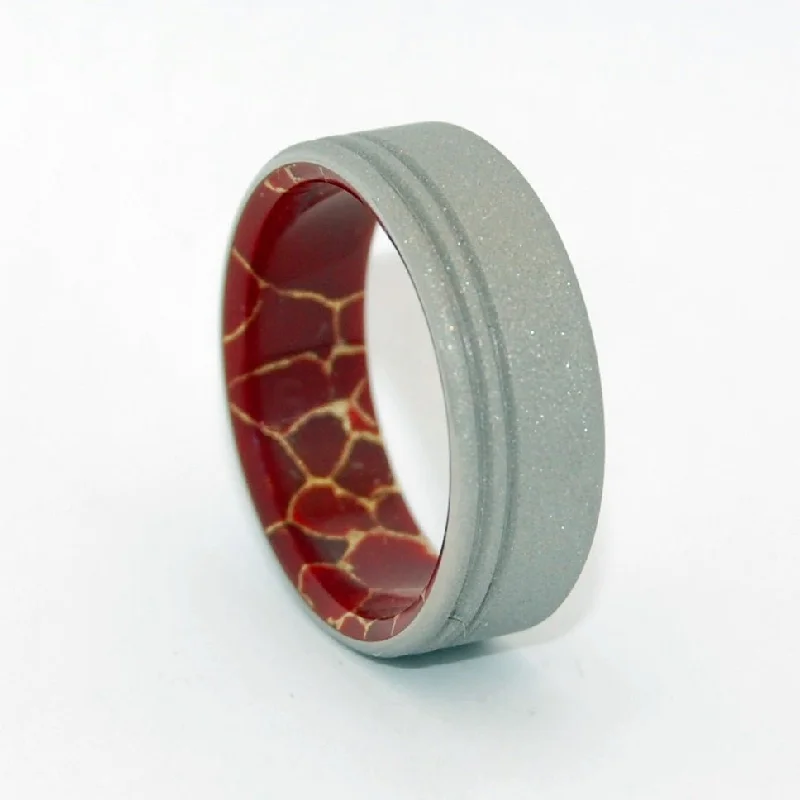 Eyes Forward | Men's Red Jasper & Titanium Wedding Ring