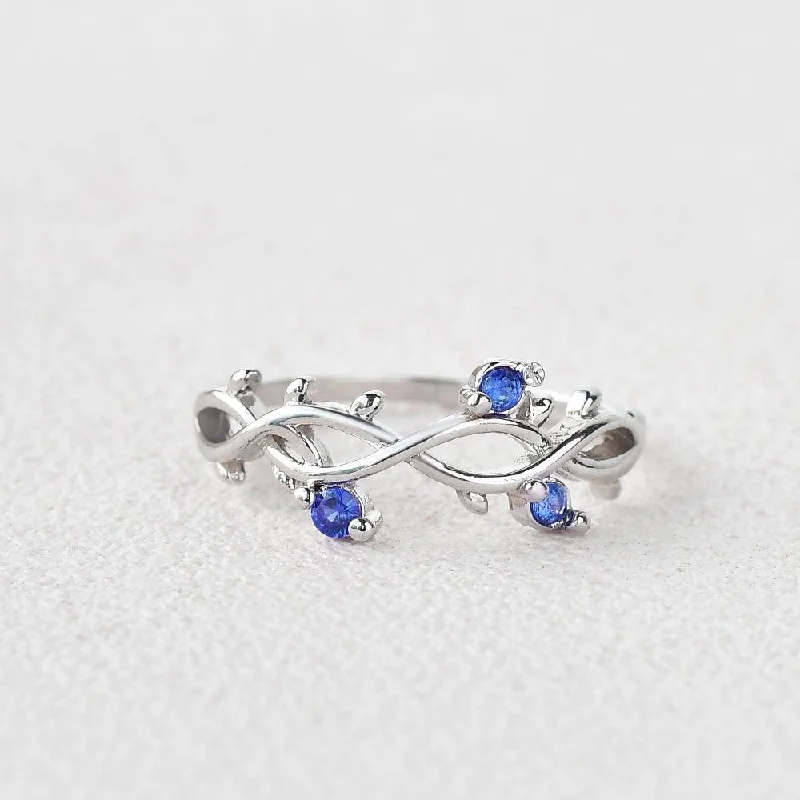 Felicegals Natural Sapphire Floral Inspired Ring