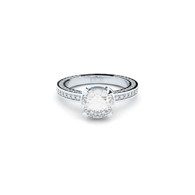 Grace avant garde 18K Whitegold Ring w. Lab-Grown Diamonds