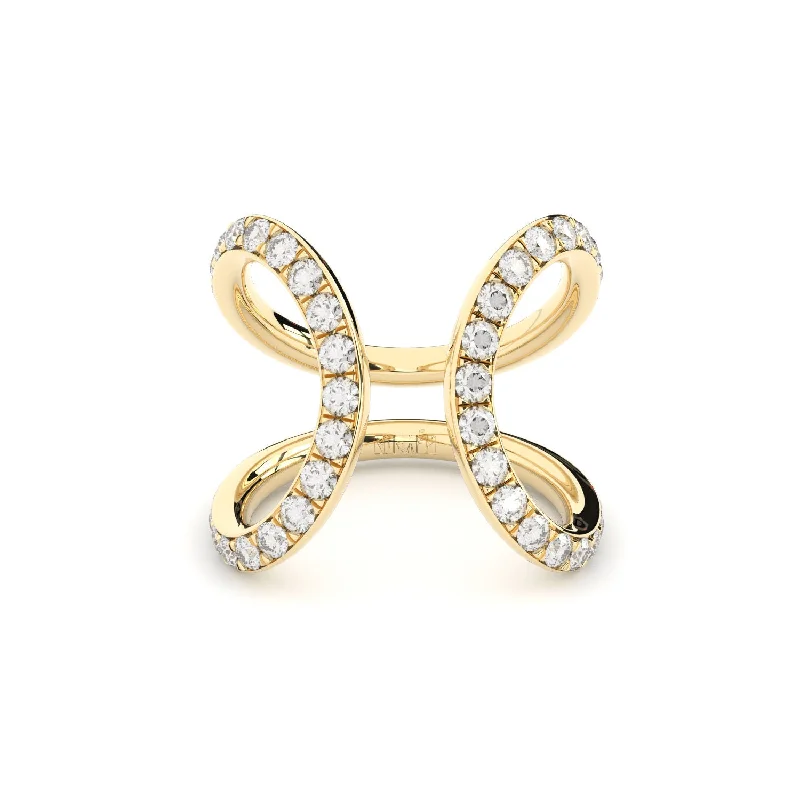 Reflection embrace 18K Gold Ring w. Lab-Grown Diamonds