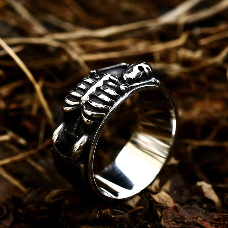 Full Skeleton Wrap Stainless Steel Skull Ring