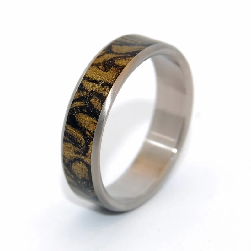 Golden Heart | Men's Mokume Gane Wedding Ring