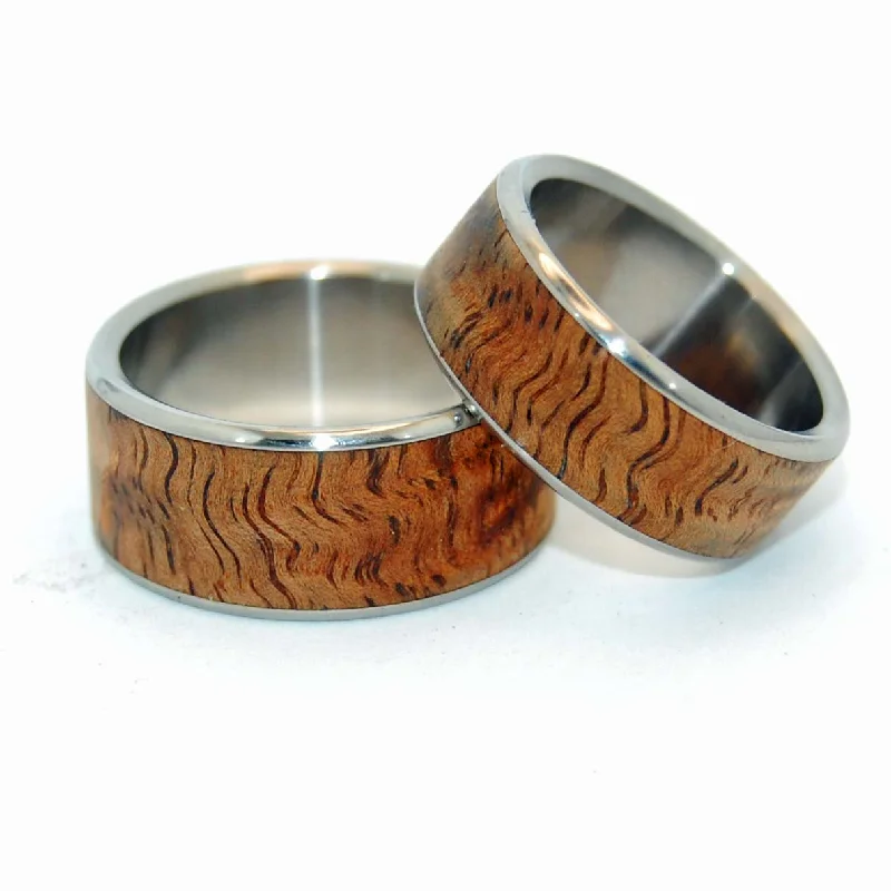 Hidden Forest | Hawaiian Koa Wood & Titanium  -  Wooden Wedding Ring