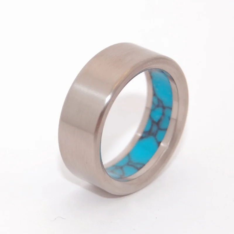 Humble Lake | Men's Turquoise Stone & Titanium Wedding Ring