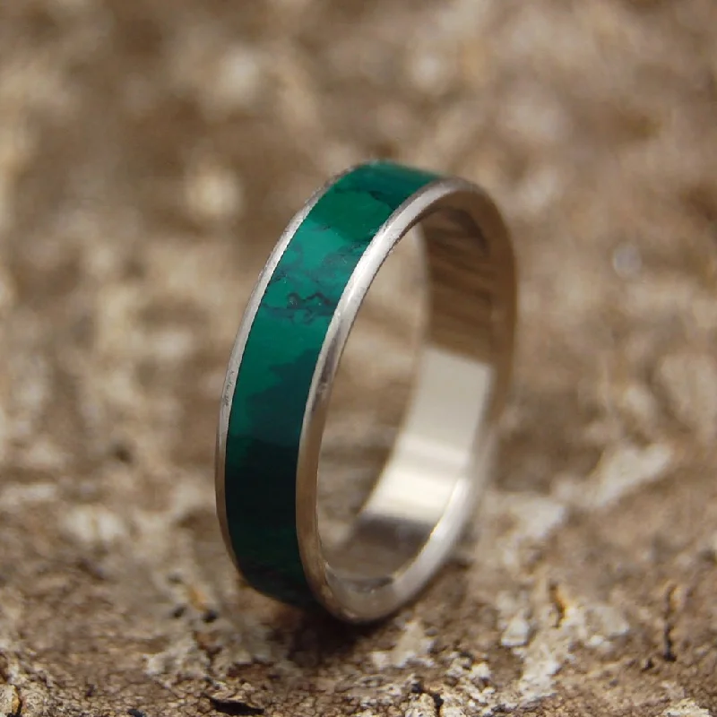 Rounded Jade | Men's Jade Stone & Titanium Wedding Ring