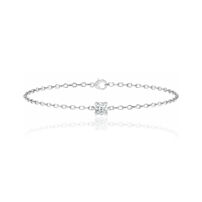 JADA - Lab Diamond Round Solitaire Bracelet 18k White Gold