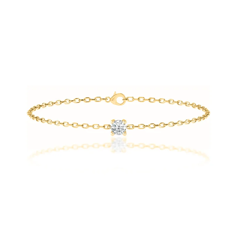 JADA - Lab Diamond Round Solitaire Bracelet 18k Yellow Gold