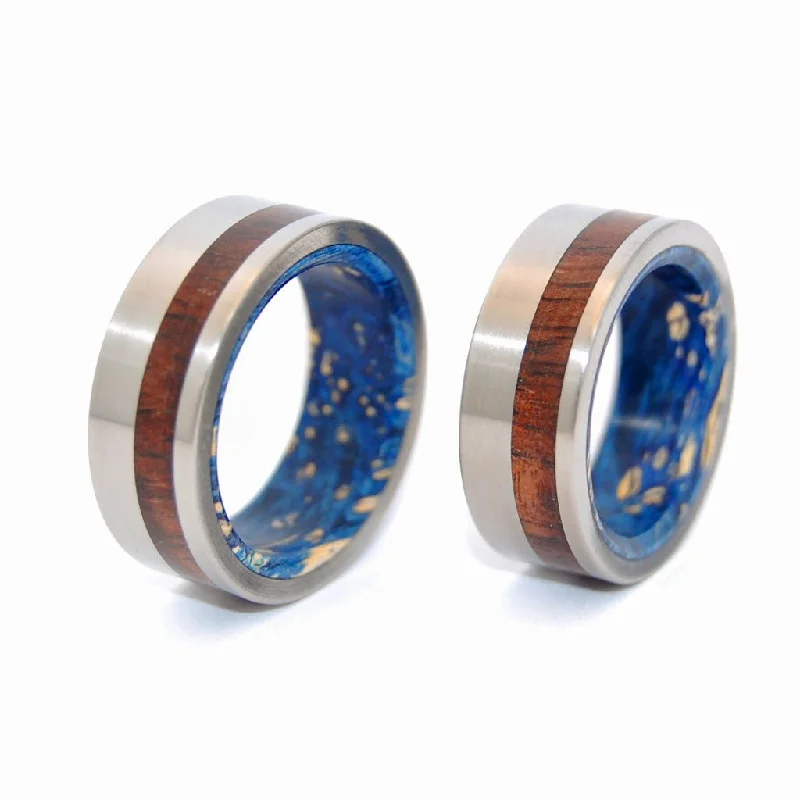 Private Universe | Wood Titanium Wedding Ring Pair