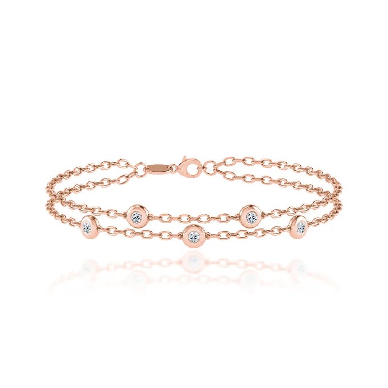 LYRA - Lab Diamond Bezel Edge Bracelet 18k Rose Gold