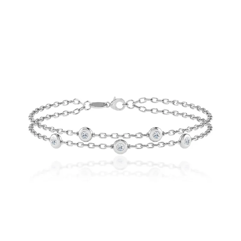 LYRA - Lab Diamond Bezel Edge Bracelet 18k White Gold