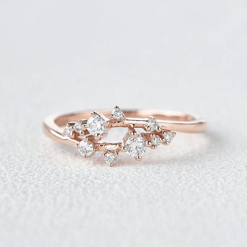 Moissanite Stacking Band Rose Gold Ring