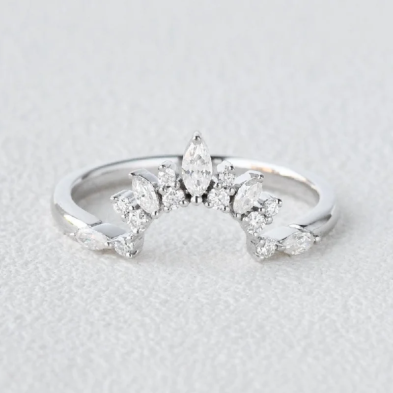 Moissanite Stacking White Gold Ring