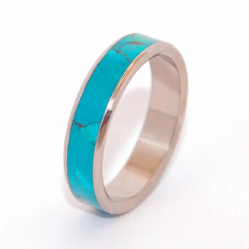 Golden Promise | Men's Chrysocolla Stone & Titanium Wedding Ring