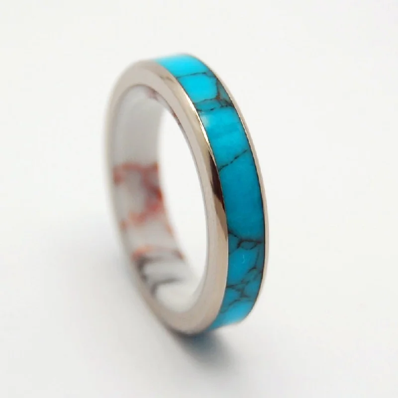 Once In A Blue Moon | Men's Turquoise Stone, Jasper Stone & Titanium Wedding Ring