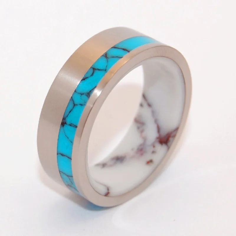 Once In Lifetime | Men's Turquoise Stone, Wild Horse Jasper Stone & Titanium Wedding Ring