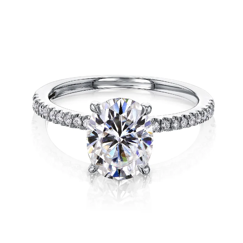 Oval Petite Ring - Lab Diamonds