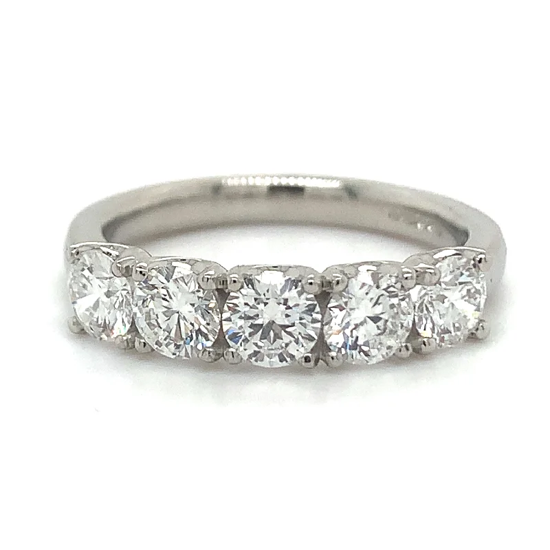 Platinum 1.30ct Laboratory Grown 5 Stone Diamond Eternity Ring