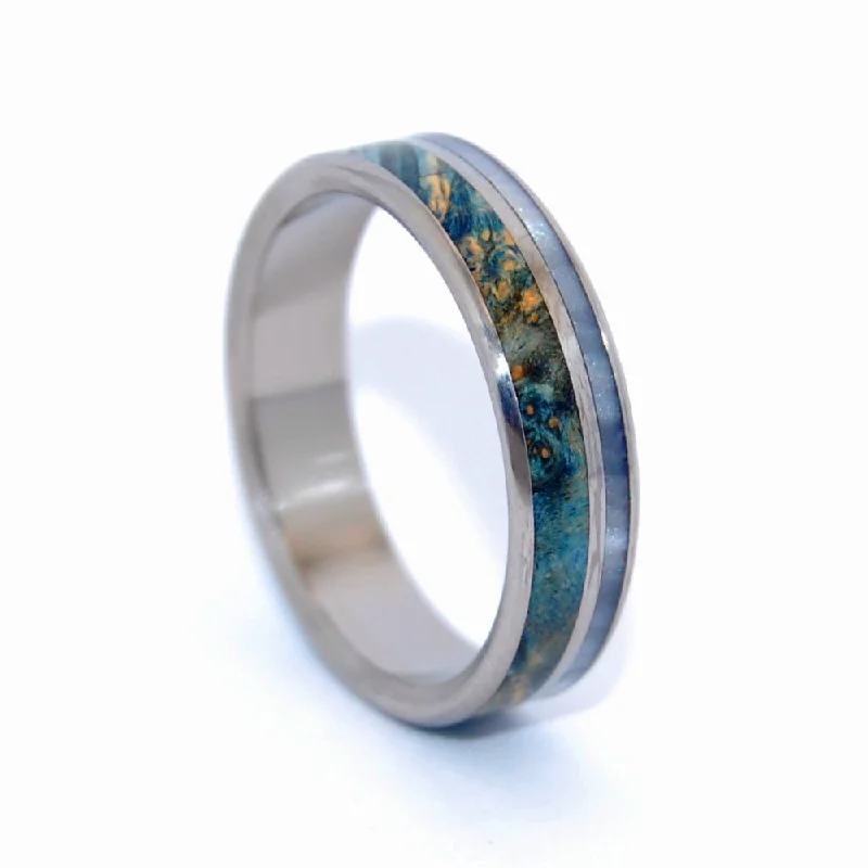 Poseidon's View | Men's Wood, Resin & Titanium Wedding Ring