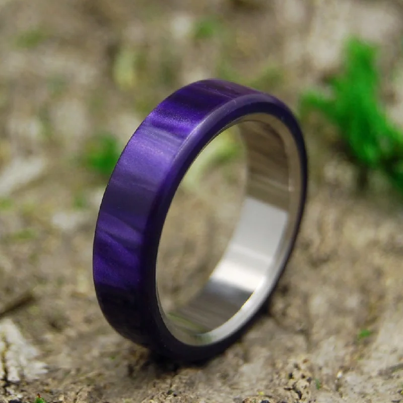 Royal Swim Out | Women's Purple Marbled Resin & Titanium Wedding Ring