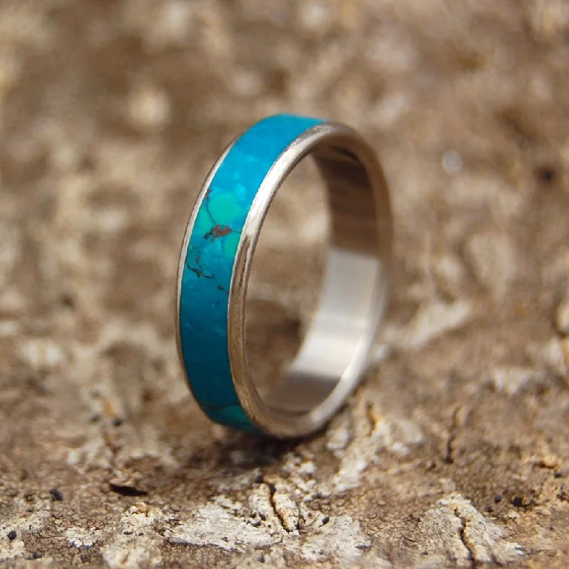 Rounded Chrysocolla | Men's Chrysocolla & Titanium Wedding Ring