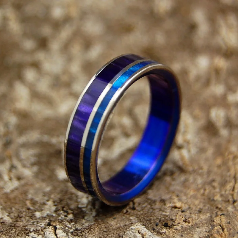 Royal Love | Men's Purple Marbled Resin & Titanium Wedding Ring