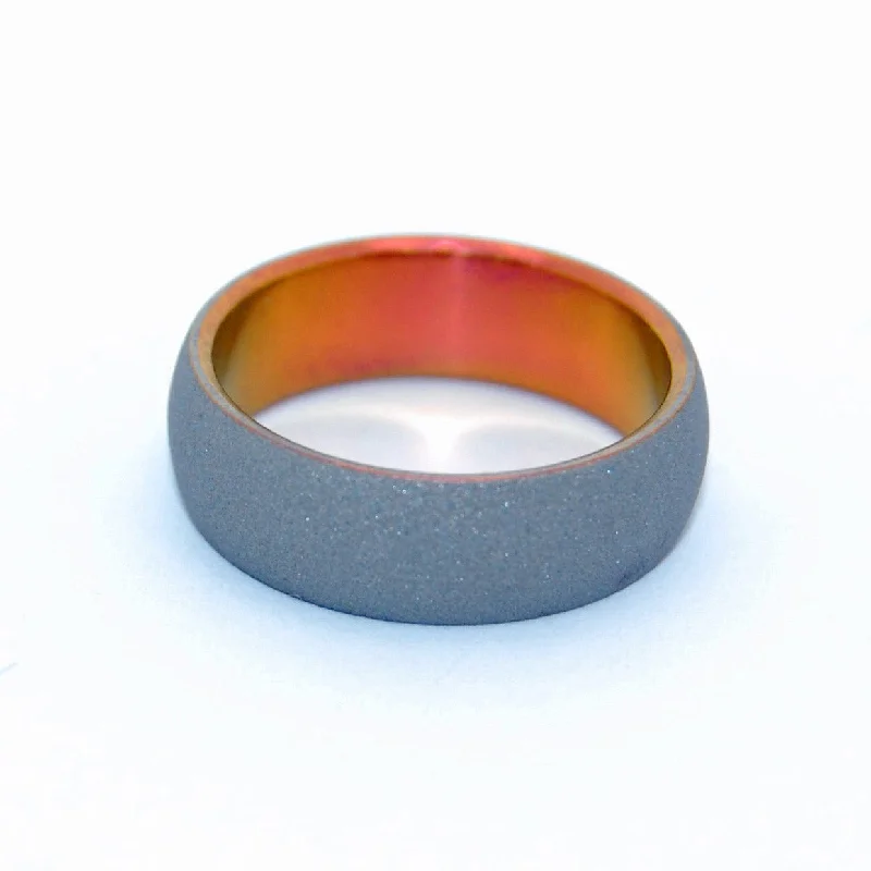 Sandblasted Domed Sunset | Men's Titanium Wedding Ring