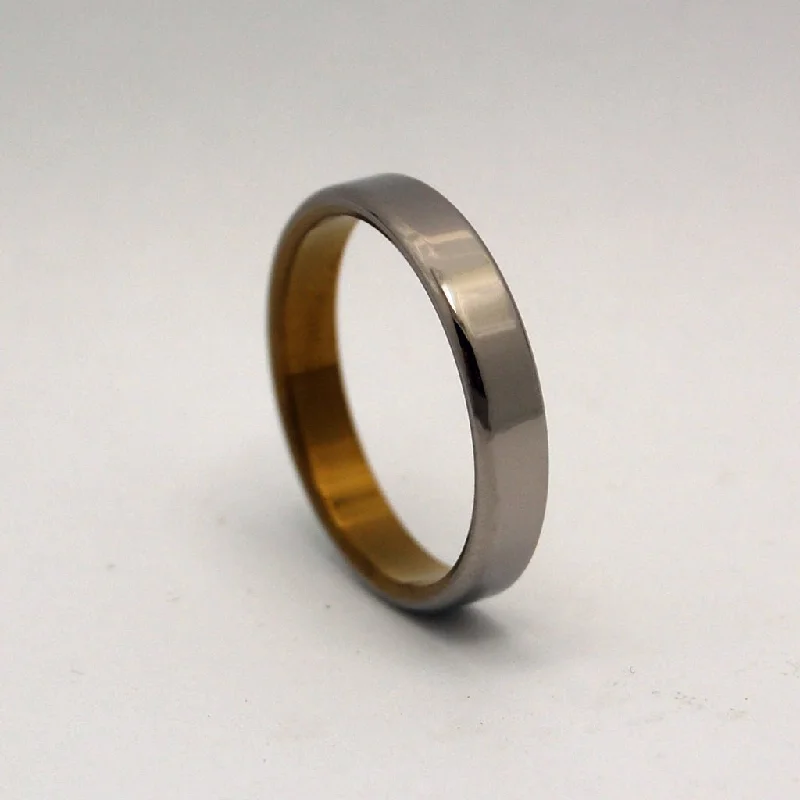 Slim Sleek Bronze Rounded | Men's Bronze & Anodized Titanium Wedding Ring