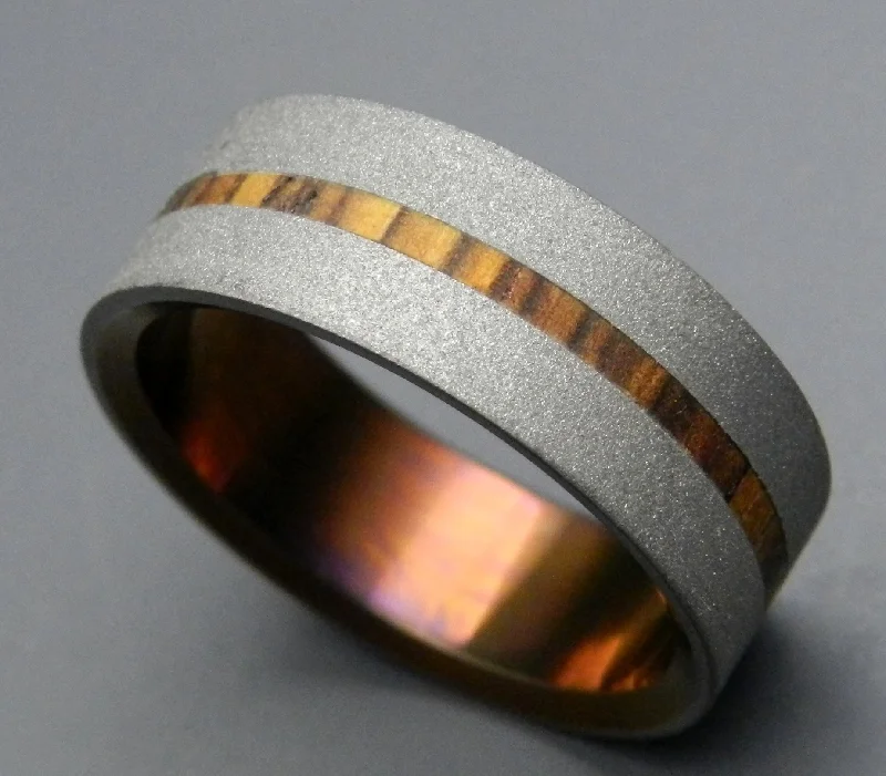 Strong Heart | Men's Cocobolo Wood & Anodized Titanium Wedding Ring