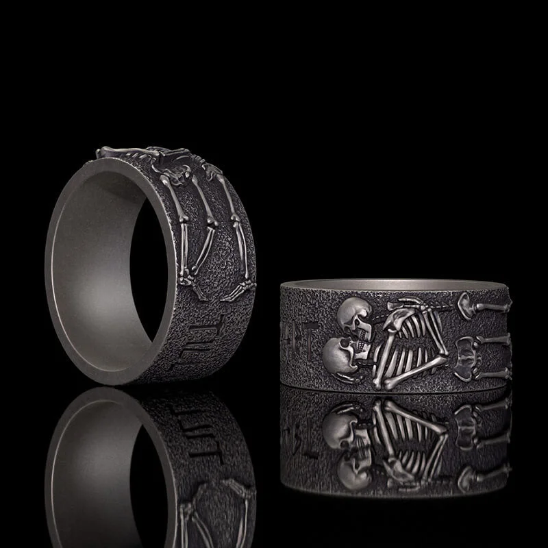 Till Death Do Us Part Sterling Silver Skeleton Ring