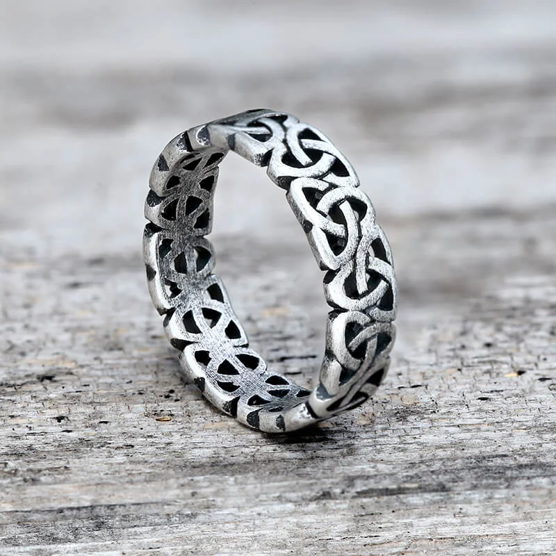 Triangle Celtic Knot Stainless Steel Viking Ring